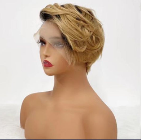 PERUVIAN VIRGIN HAIR  T-PART PIXIE CUT BOB