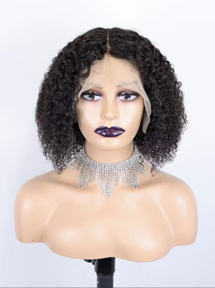 CURLY HAIR PERUVIAN VIRGIN HAIR T PART LACE