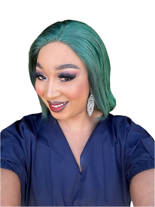 PERUVIAN GRASS GREEN VIRGIN HAIR EAR TO EAR