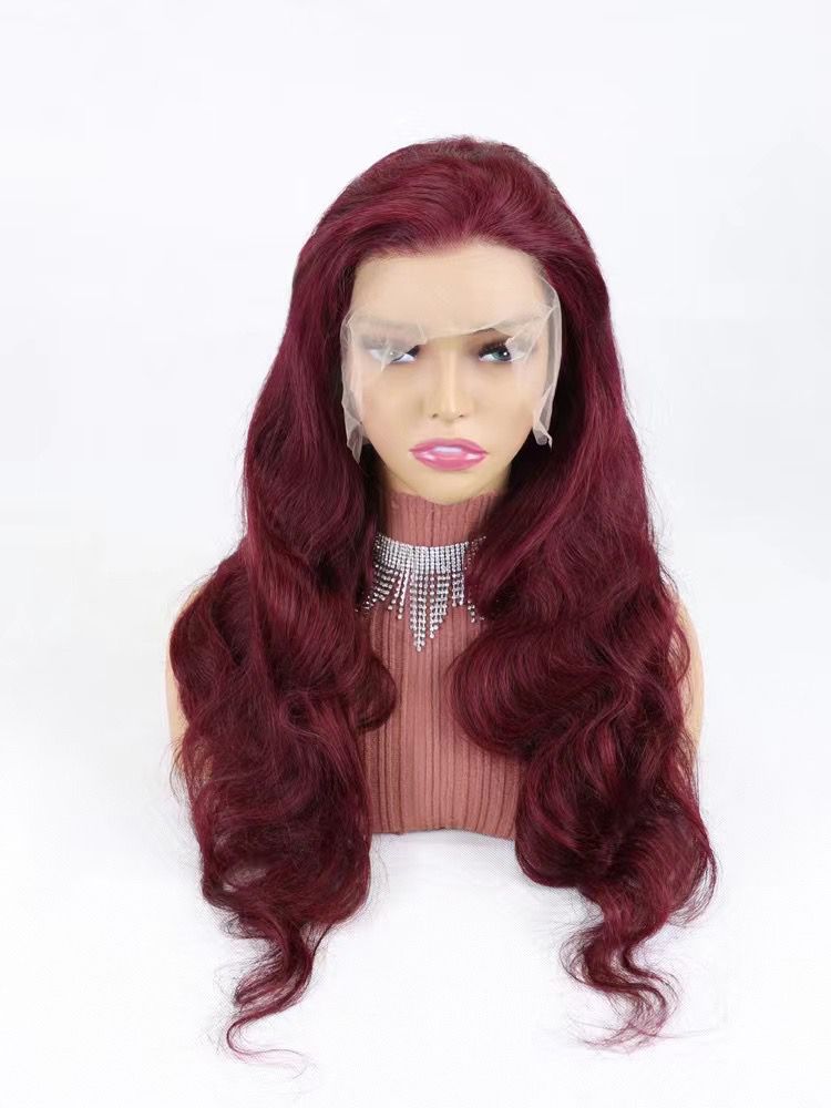 PERUVIAN VIRGIN HAIR  13*4 LACE WINE COLOR