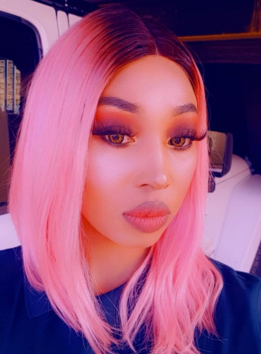BRAZILIAN RAW HAIR  13*4 PINK BOB 12"